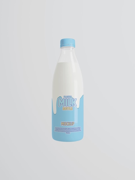 PSD plastic milk bottle mockup