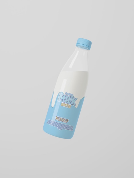 Plastic milk bottle mockup