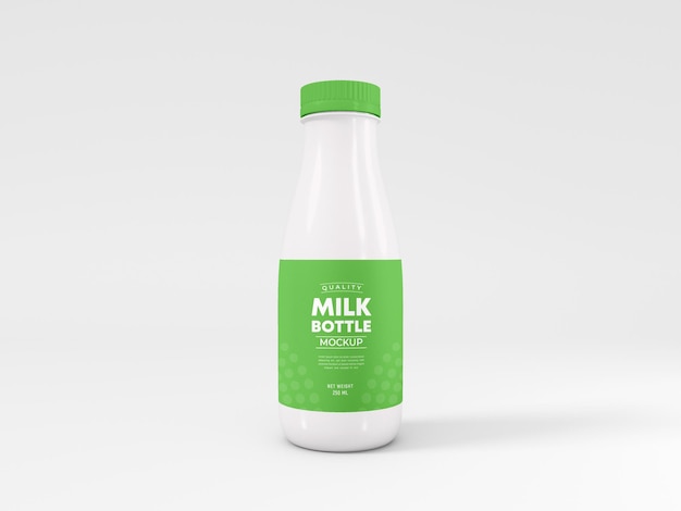 Мокап упаковки пластиковой бутылки молока