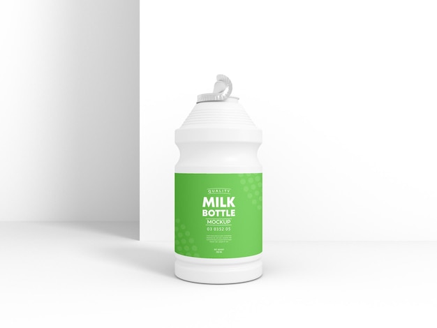 Plastic Milk Bottle Packaging Mockup