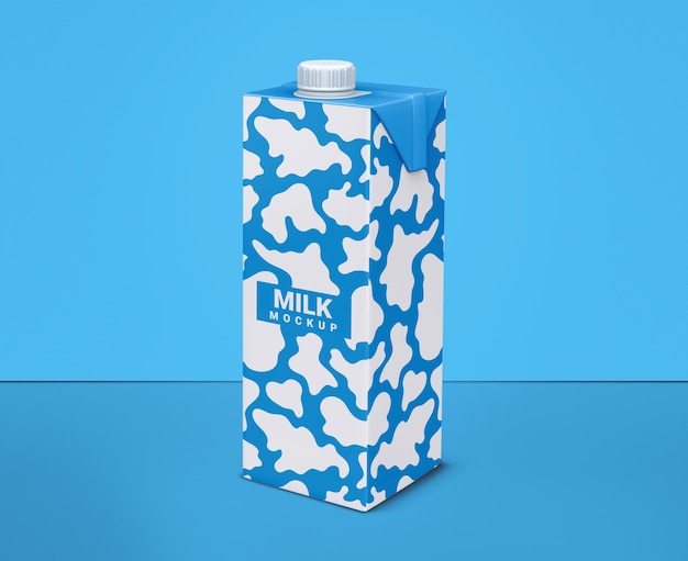 プラスチック製のミルクボックスとパッケージのモックアップテンプレートデザインPSDモックアップ