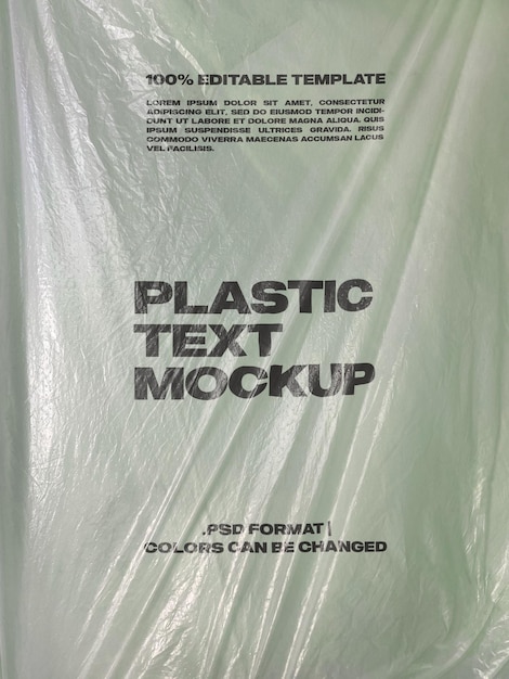 Пластиковый макет текста и шаблон логотипа PSD в формате 01
