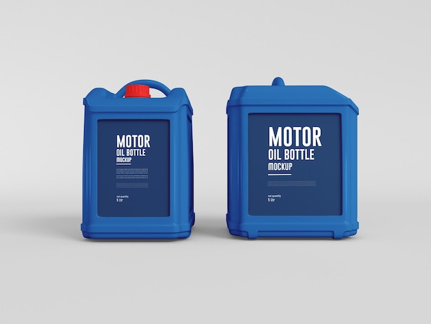 Mockup di bottiglia di olio motore in plastica