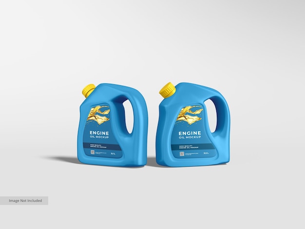 Plastic motor oil canister branding mockup