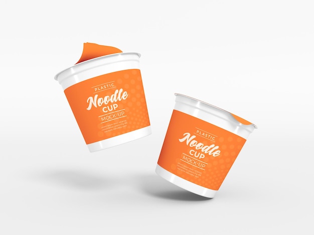 Plastic Noodle Cup Packaging Mockup