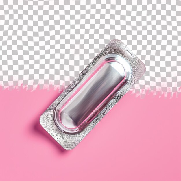 A plastic object with a pink background that has a pink square on it