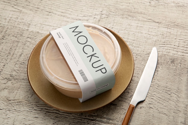 Plastic packaging mock-up for ready meal and food on the go