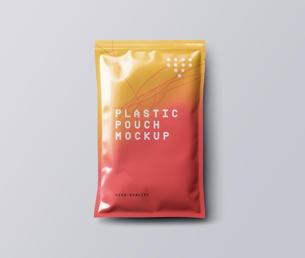 PSD plastic packaging pouch mockup