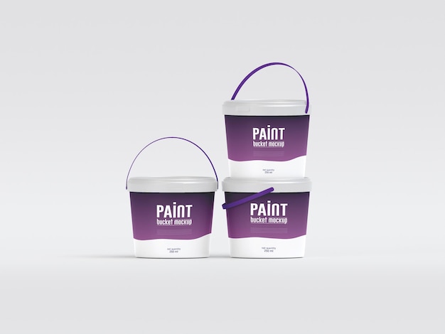 Plastic paint bucket mockup