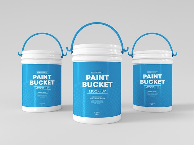 Plastic paint bucket mockup