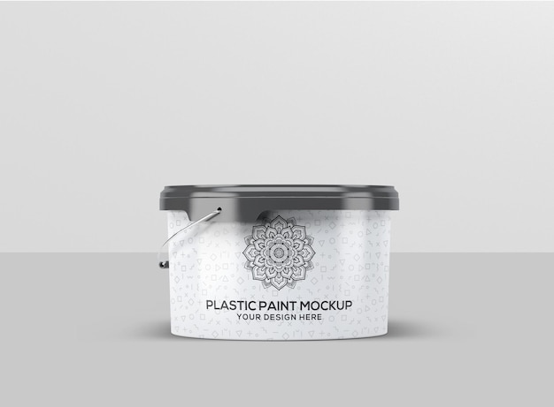 Plastic paint bucket mockup