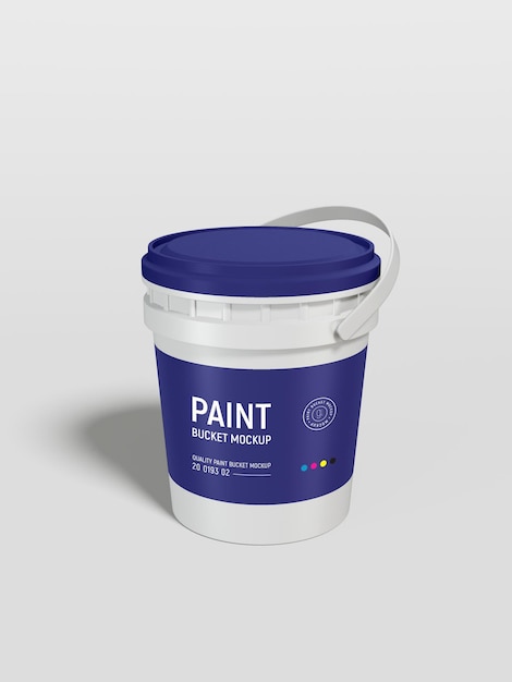 PSD plastic paint bucket packaging mockup