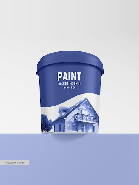 PSD plastic paint bucket packaging mockup