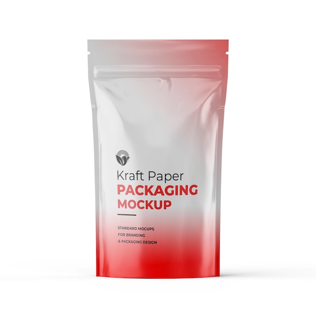 Plastic or paper matte coffee pouch mockup