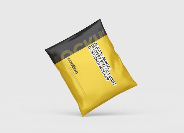 Plastic parcel bag branding mockup