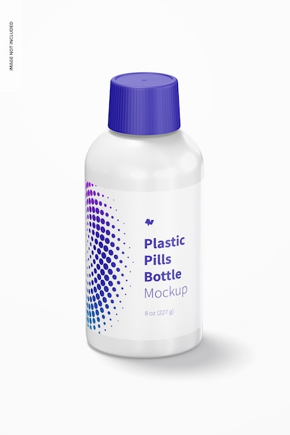 Plastic pills bottle mockup