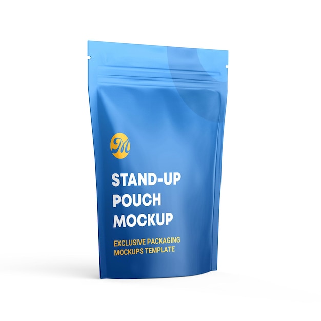 Plastic pouch bag packaging mockup for branding