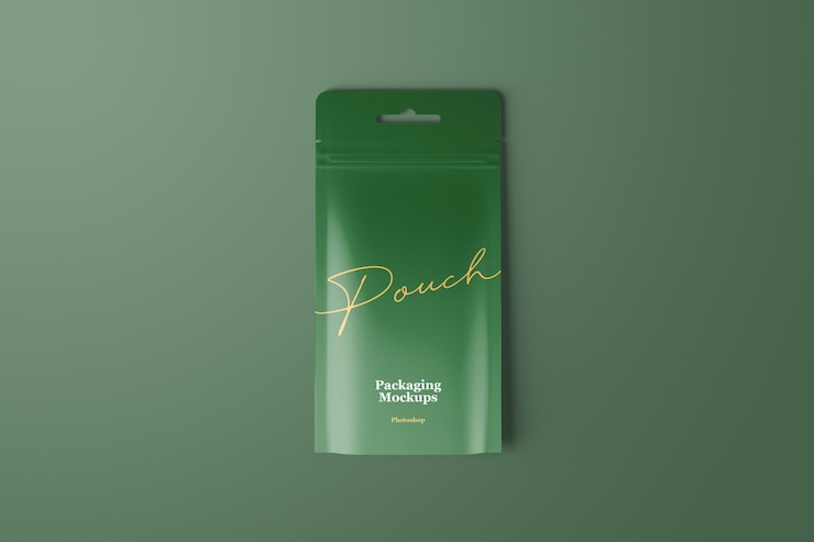 PSD plastic pouch bag packaging mockup
