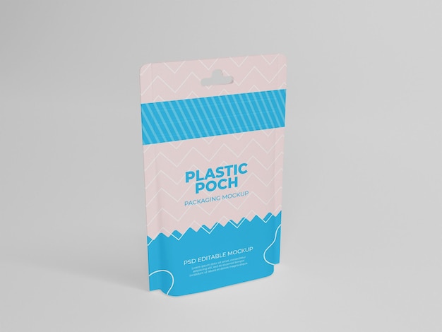 Plastic pouch pack mockup