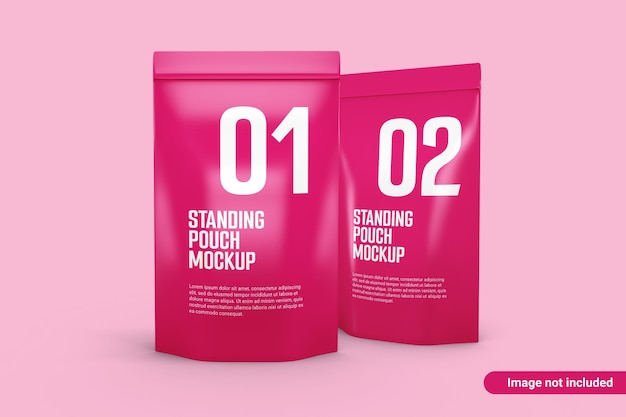 Plastic pouch product packaging mockup