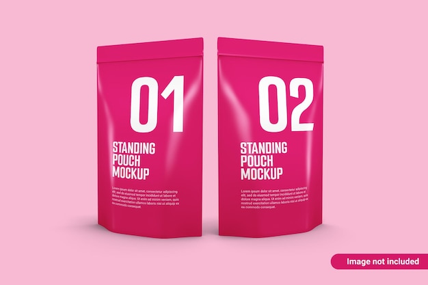 Plastic pouch product packaging mockup