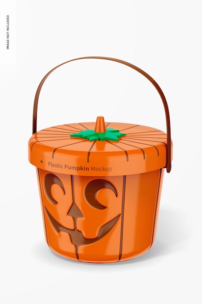 PSD plastic pumpkin mockup, front view