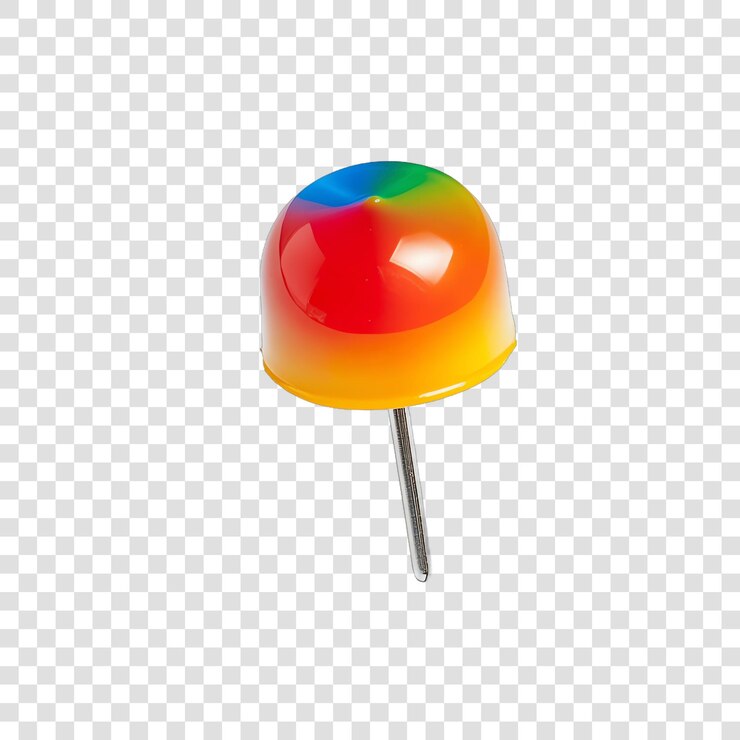 PSD plastic push pin isolated on a transparent background