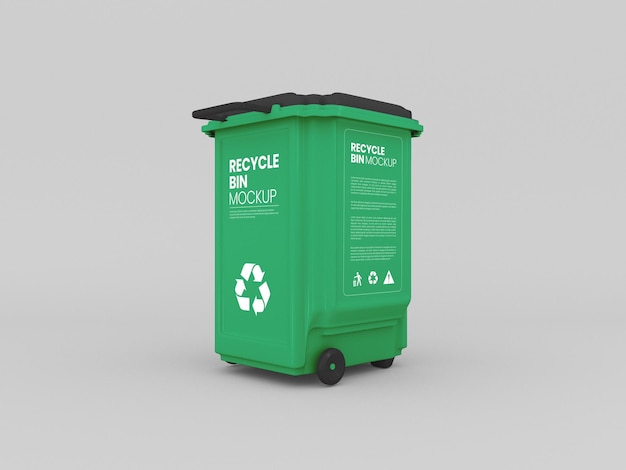 Plastic recycle bin mockup