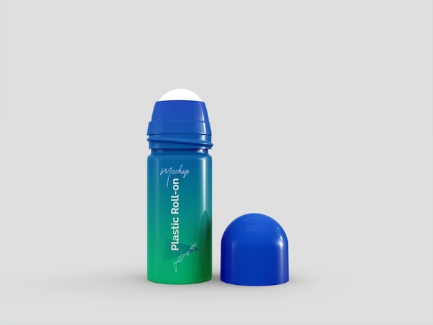 Plastic roll on bottles mockup for product package