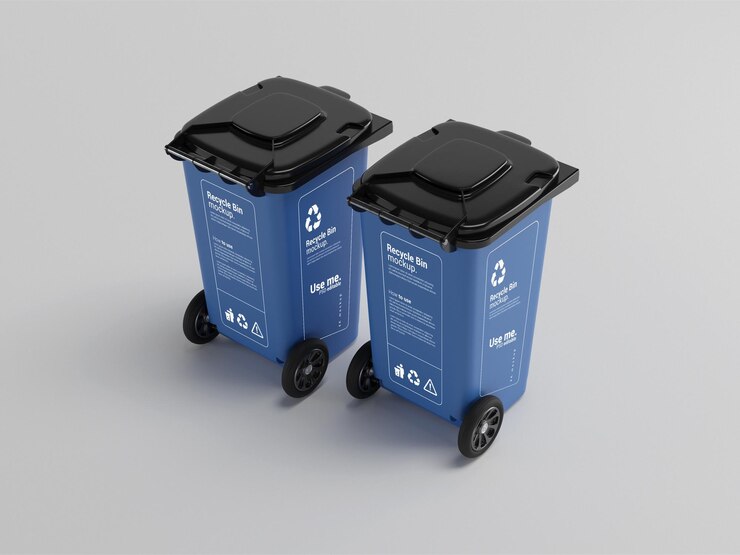  Plastic rubbish bin mockup