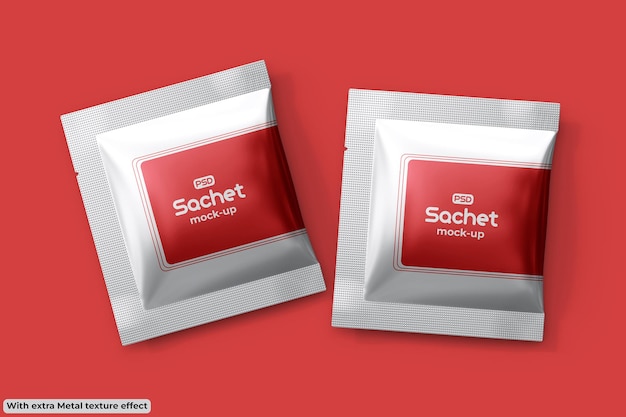 Plastic sachet mockup