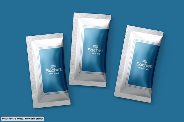 Plastic sachet mockup