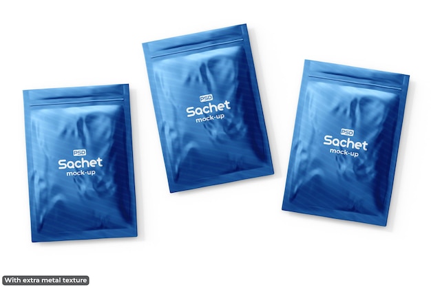 Plastic sachet mockup