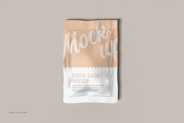 Plastic sachet packet mockup