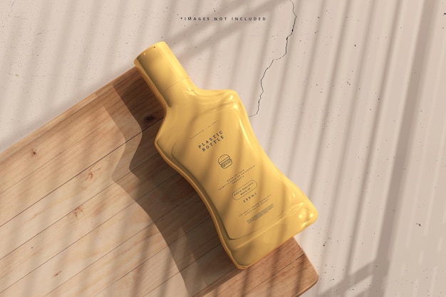 plastic sauce bottle mockup