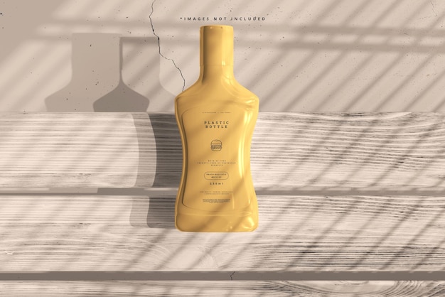 Plastic sauce bottle mockup