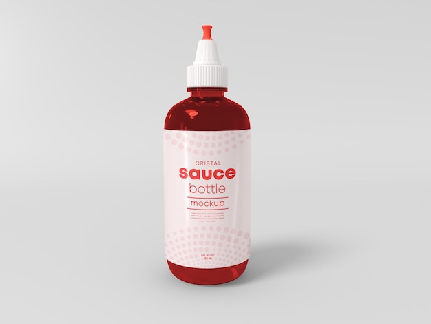 Plastic sauce bottle mockup