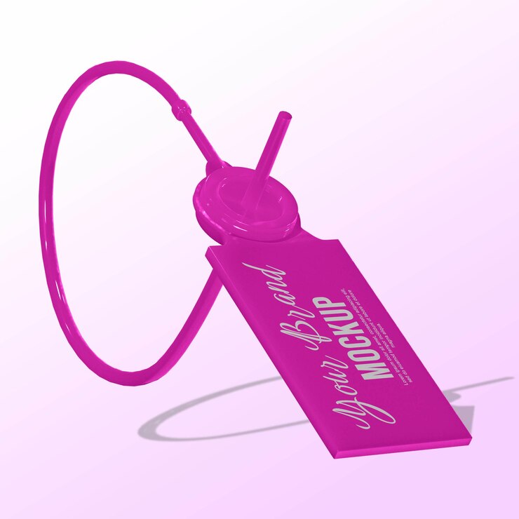 PSD plastic seal tag mockup