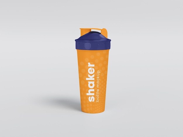 PSD mockup di bottiglia shaker in plastica