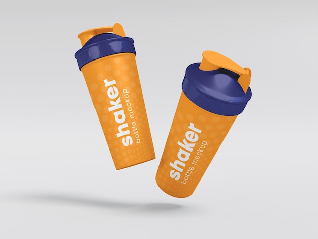 Mockup di bottiglia shaker in plastica