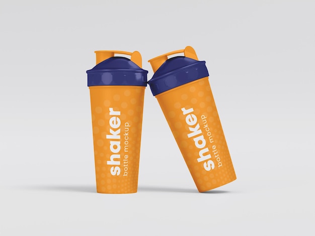 Mockup di bottiglia shaker in plastica