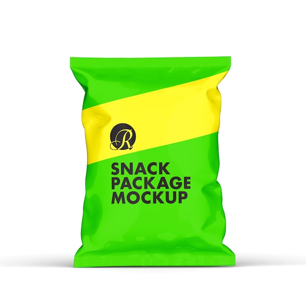 Plastic snack pouch mockup