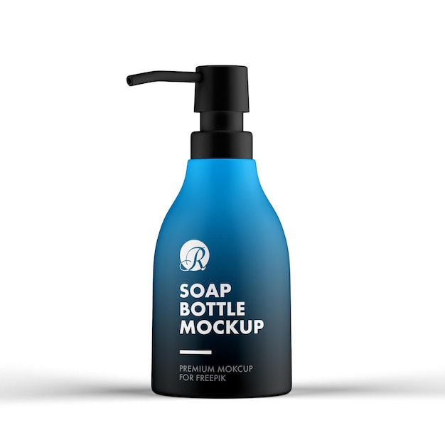 Plastic soap bottle mockup