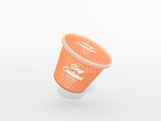 PSD plastic soup container packaging mockup