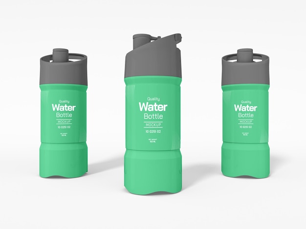 Plastic sports water bottle mockup