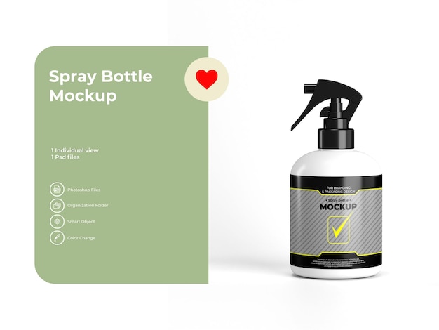 Plastic spray bottle mockup isolated