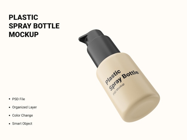 PSD plastic spray bottle mockup