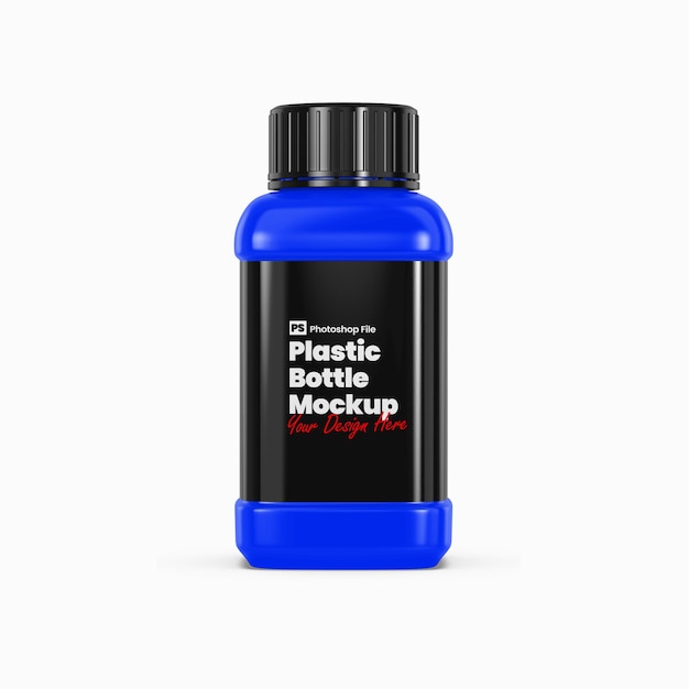 plastic square bottle mockup