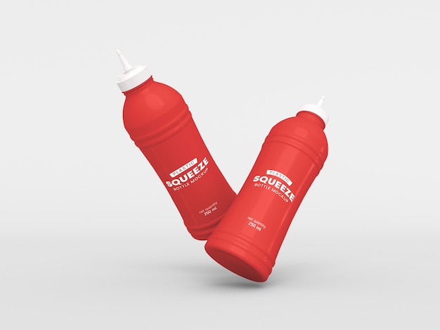 PSD plastic squeeze bottle mockup