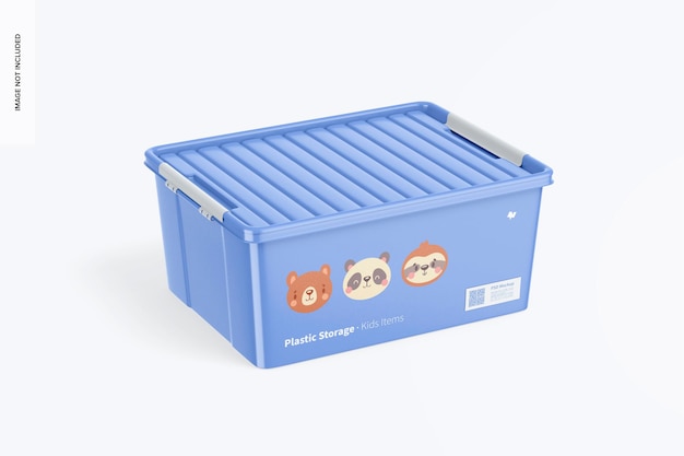 Plastic Storage with Locking Handles Mockup